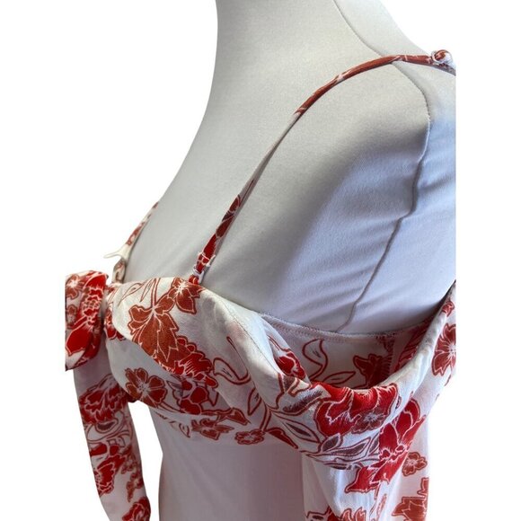 Ale by Alessandra Revolve Roshina Top Red Size XS Floral Boho Coastal Festival - Picture 9 of 15
